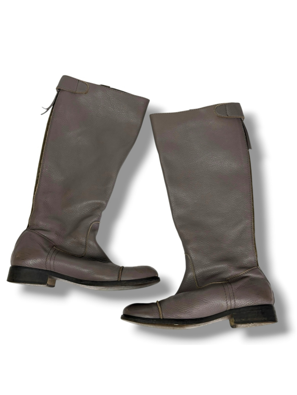 J Crew Taupe Leather Knee-High Field Riding Equestrian Boots Women’s 7.5 - Picture 2 of 11